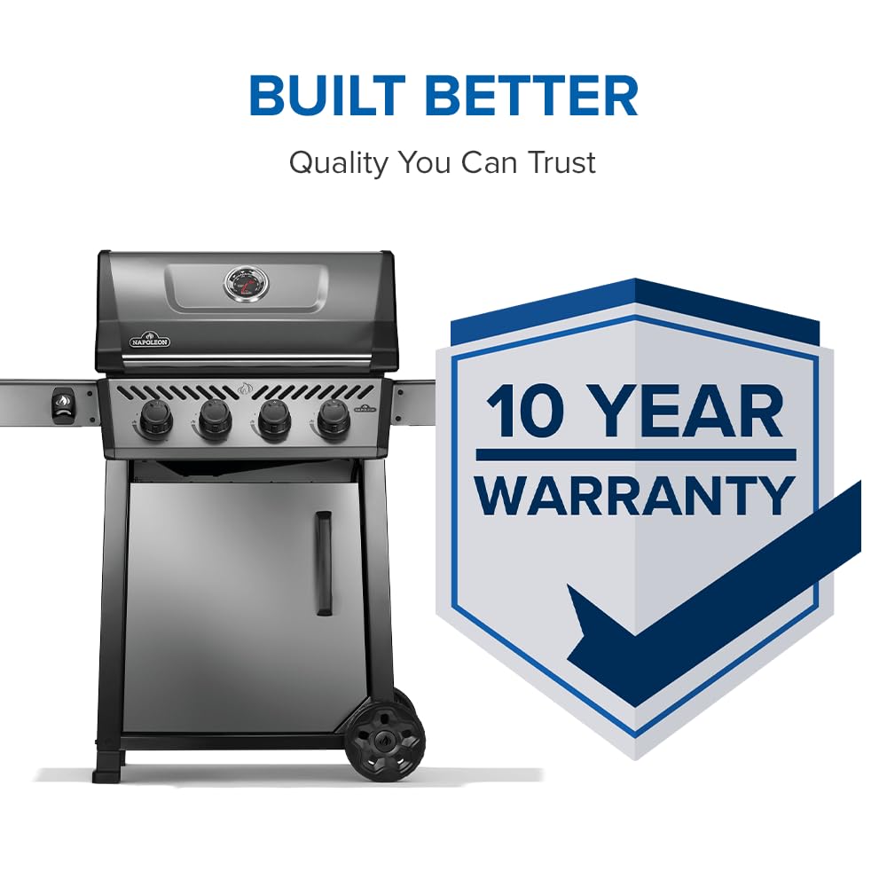 Napoleon Freestyle 425 Propane Gas Outdoor Grill, Graphite Grey – 4-Burner Backyard BBQ for Home Grilling 7 Napoleon Freestyle 425 Propane Gas Outdoor Grill, Graphite Grey – 4-Burner Backyard BBQ for Home Grilling
