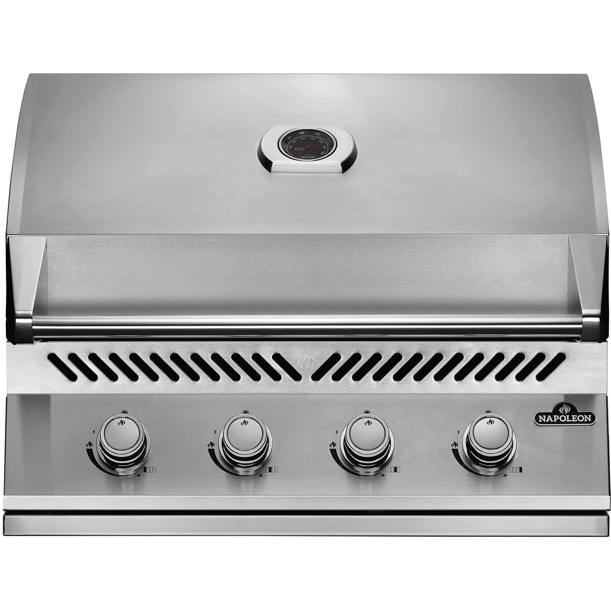 Napoleon Built-In 500 Series 32-Inch Built-In Gas Barbecue Grill Head - BI32PSS - Marine Grade Stainless Steel, Propane, 4 Main Burners, 7.5 mm Stainless Steel Grids