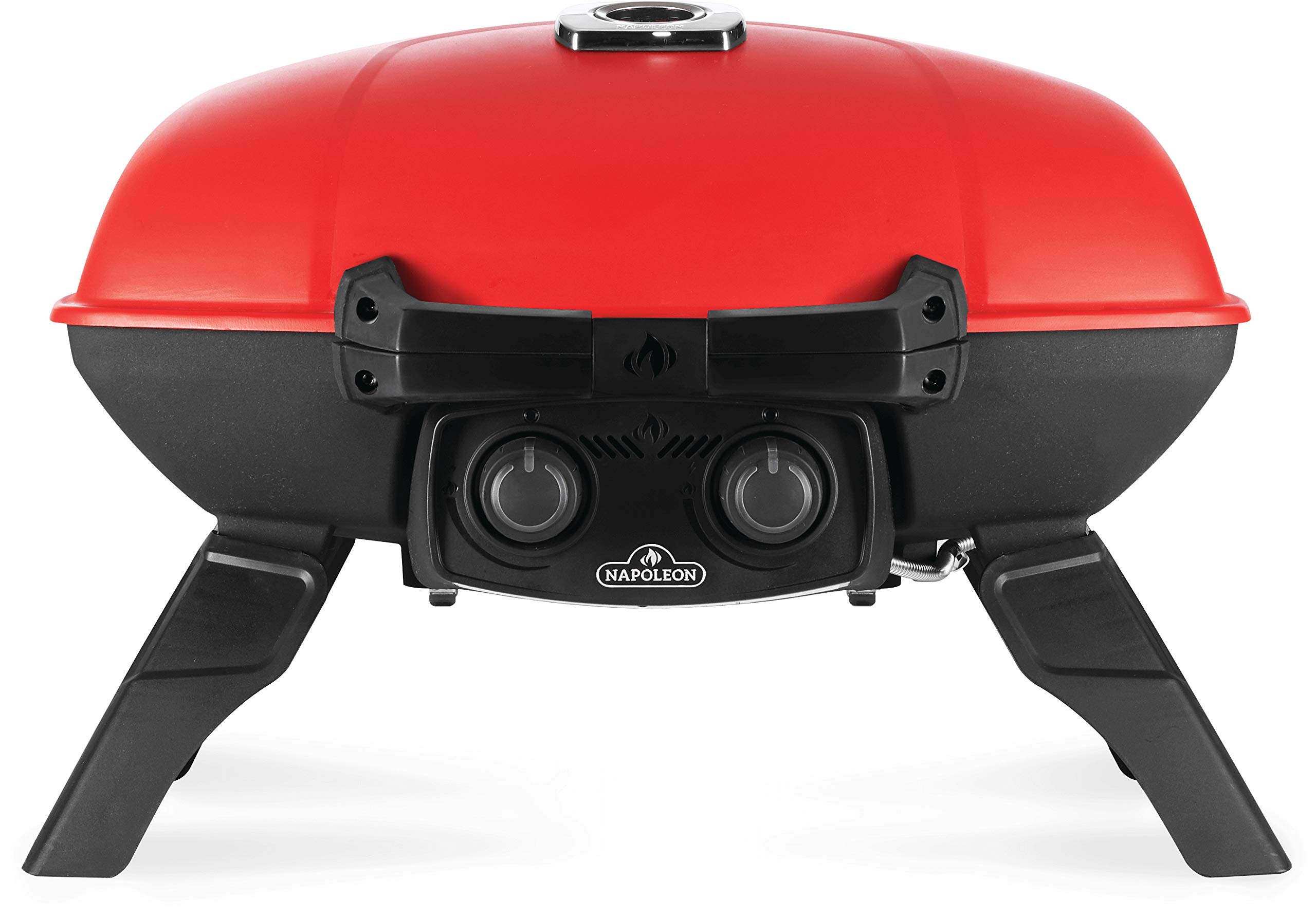 Napoleon TravelQ 285 Portable Propane Gas Grill with Griddle, Red, 2 Burners, Tailgating, Camping, and Small Outdoor Spaces