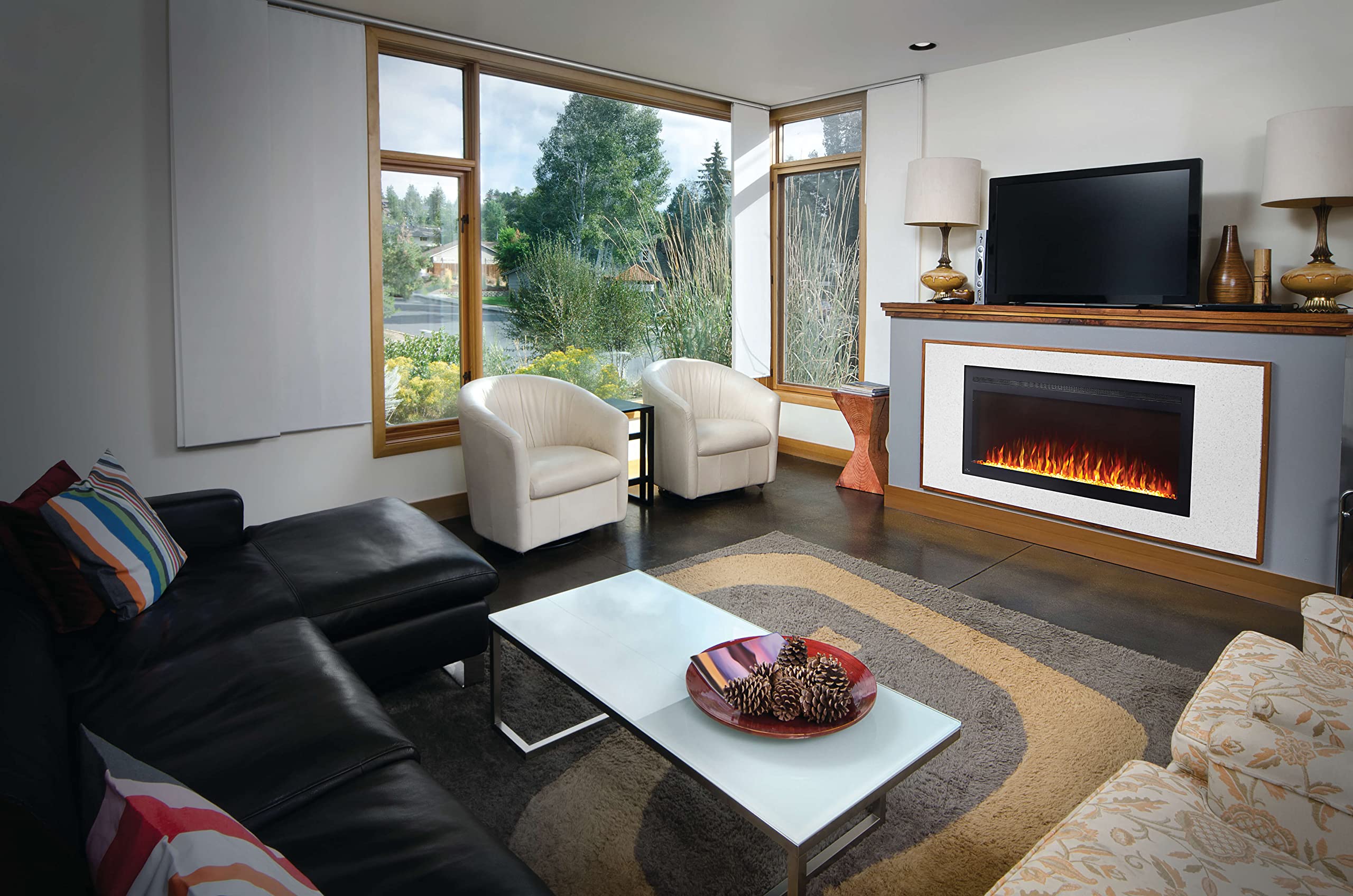 Napoleon Purview 42 inch Wall Mount Electric Fireplace - Black, NEFL42HI