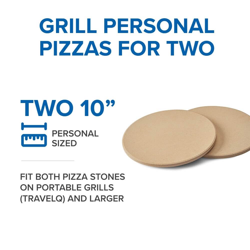 Napoleon Personal Sized Pizza Baking Stone Set - Two 10-inch Personal Pizza Baking Stones, For Use In Grill or Oven