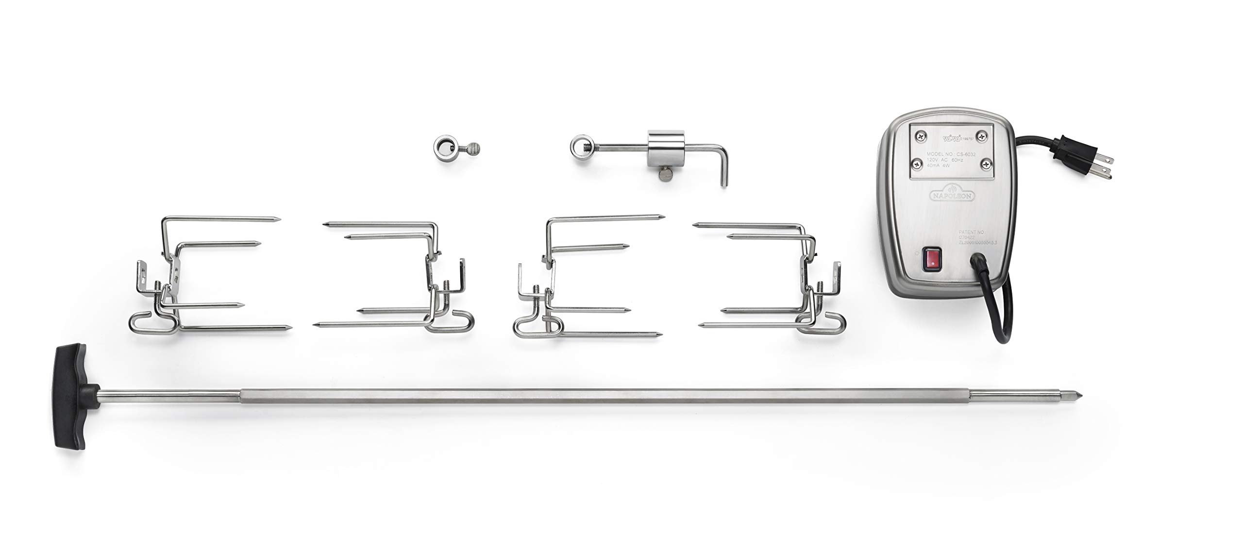 Napoleon Commercial Grade Rotisserie Kit - Fits Prestige/PRO 500/LEX 485, 31-in, Stainless Steel, Food to 25lbs