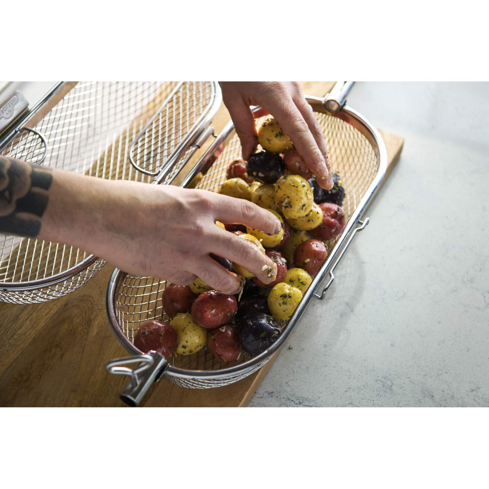 Napoleon Rotisserie Grill Basket - Stainless Steel, Fits Standard Spit Rods, Best For Wings, Fries And Roasted Veggies 10 Napoleon Rotisserie Grill Basket - Stainless Steel, Fits Standard Spit Rods, Best For Wings, Fries And Roasted Veggies