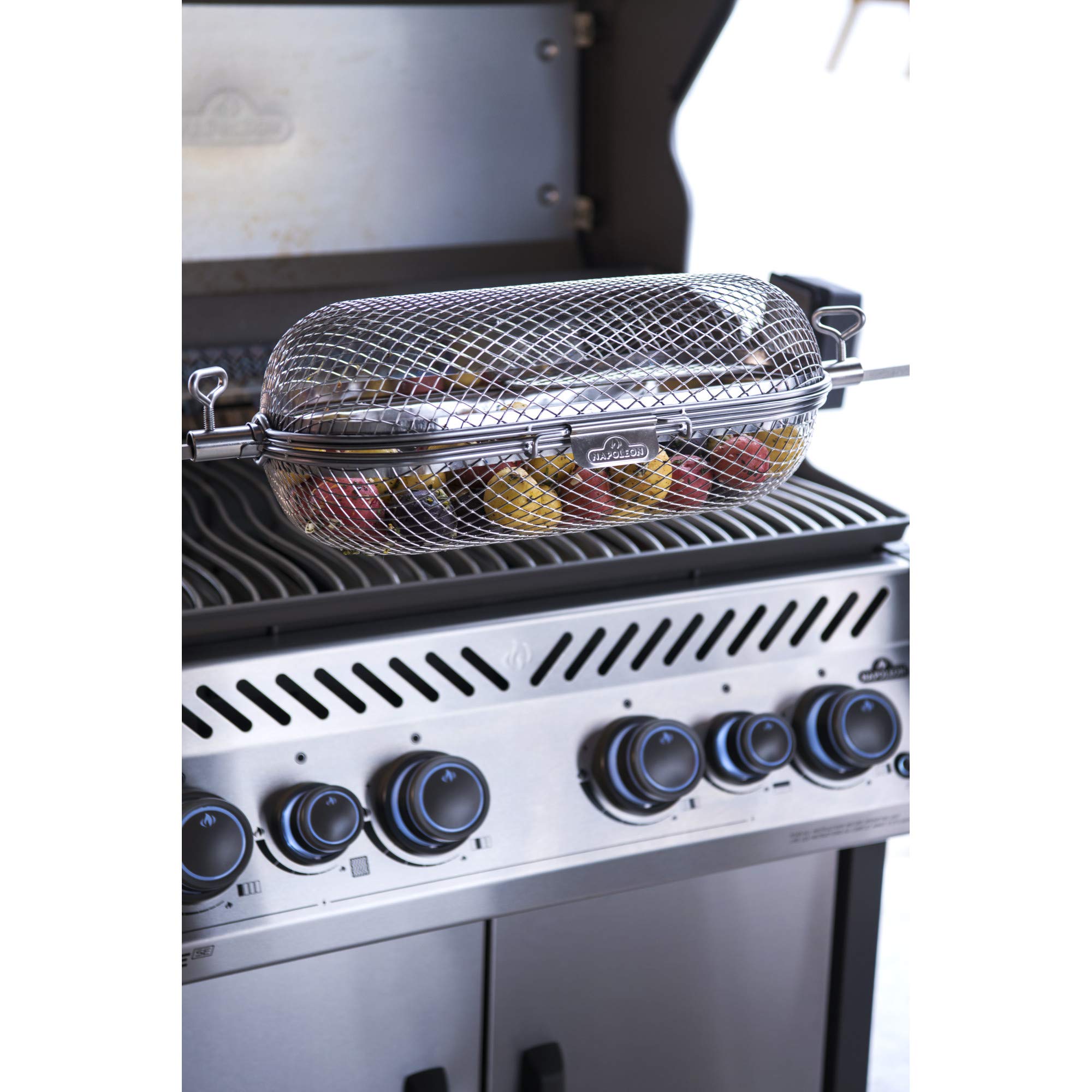 Napoleon Rotisserie Grill Basket - Stainless Steel, Fits Standard Spit Rods, Best For Wings, Fries And Roasted Veggies 11 Napoleon Rotisserie Grill Basket - Stainless Steel, Fits Standard Spit Rods, Best For Wings, Fries And Roasted Veggies