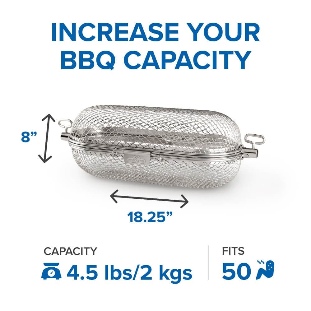 Napoleon Rotisserie Grill Basket - Stainless Steel, Fits Standard Spit Rods, Best For Wings, Fries And Roasted Veggies 4 Napoleon Rotisserie Grill Basket - Stainless Steel, Fits Standard Spit Rods, Best For Wings, Fries And Roasted Veggies