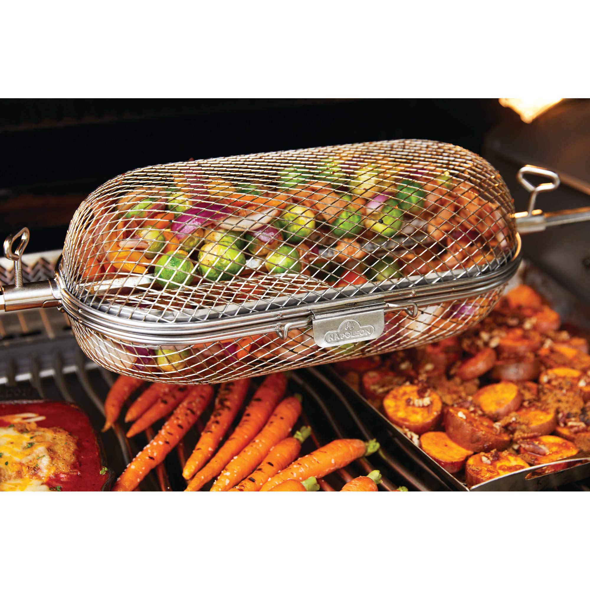 Napoleon Rotisserie Grill Basket - Stainless Steel, Fits Standard Spit Rods, Best For Wings, Fries And Roasted Veggies 8 Napoleon Rotisserie Grill Basket - Stainless Steel, Fits Standard Spit Rods, Best For Wings, Fries And Roasted Veggies