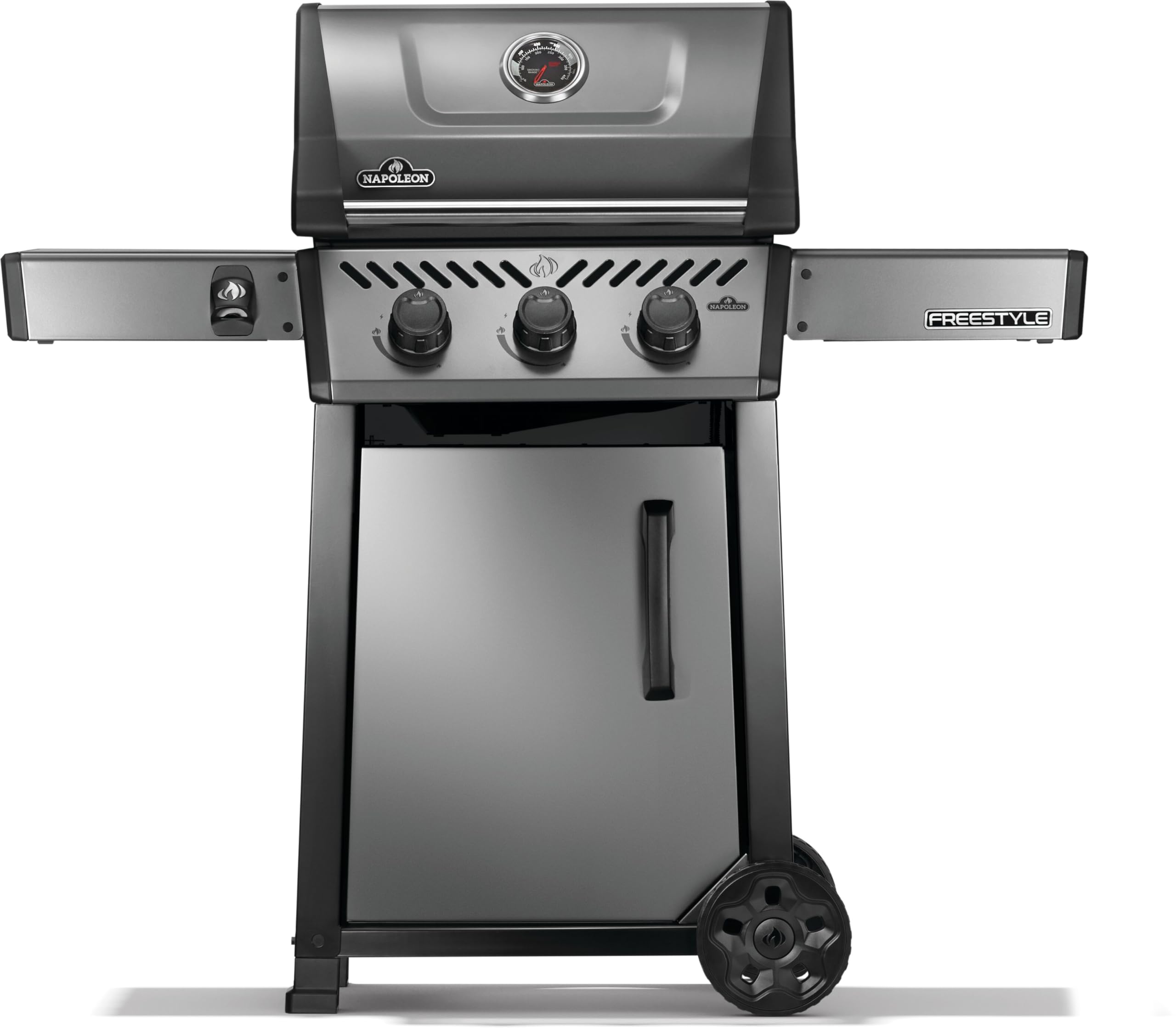 Napoleon Freestyle 365 Propane Gas Outdoor Grill, Graphite Grey – 3-Burner BBQ with Stainless Steel Cooking Grates