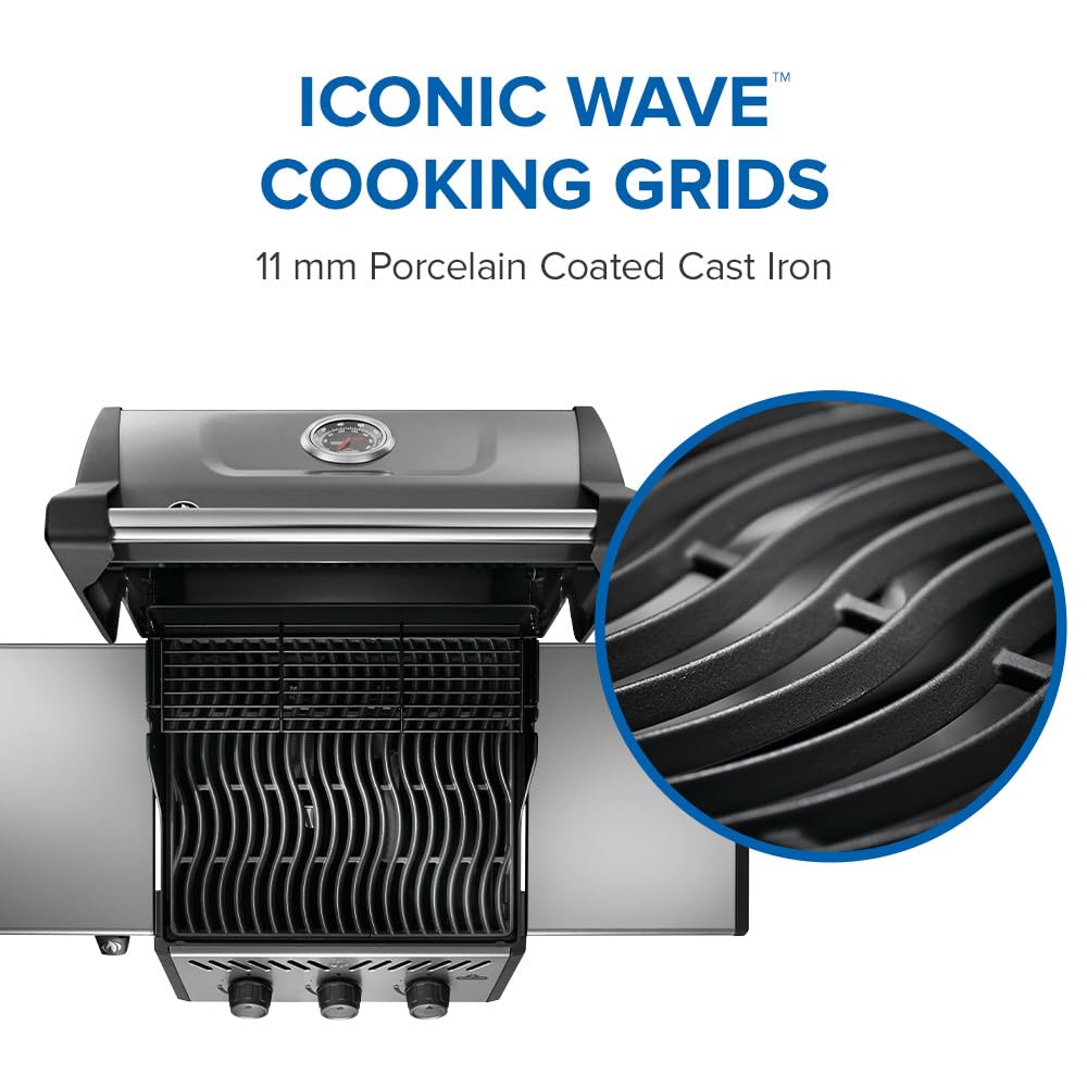 Napoleon Freestyle 365 Propane Gas Outdoor Grill, Graphite Grey – 3-Burner BBQ with Stainless Steel Cooking Grates 10 Napoleon Freestyle 365 Propane Gas Outdoor Grill, Graphite Grey – 3-Burner BBQ with Stainless Steel Cooking Grates