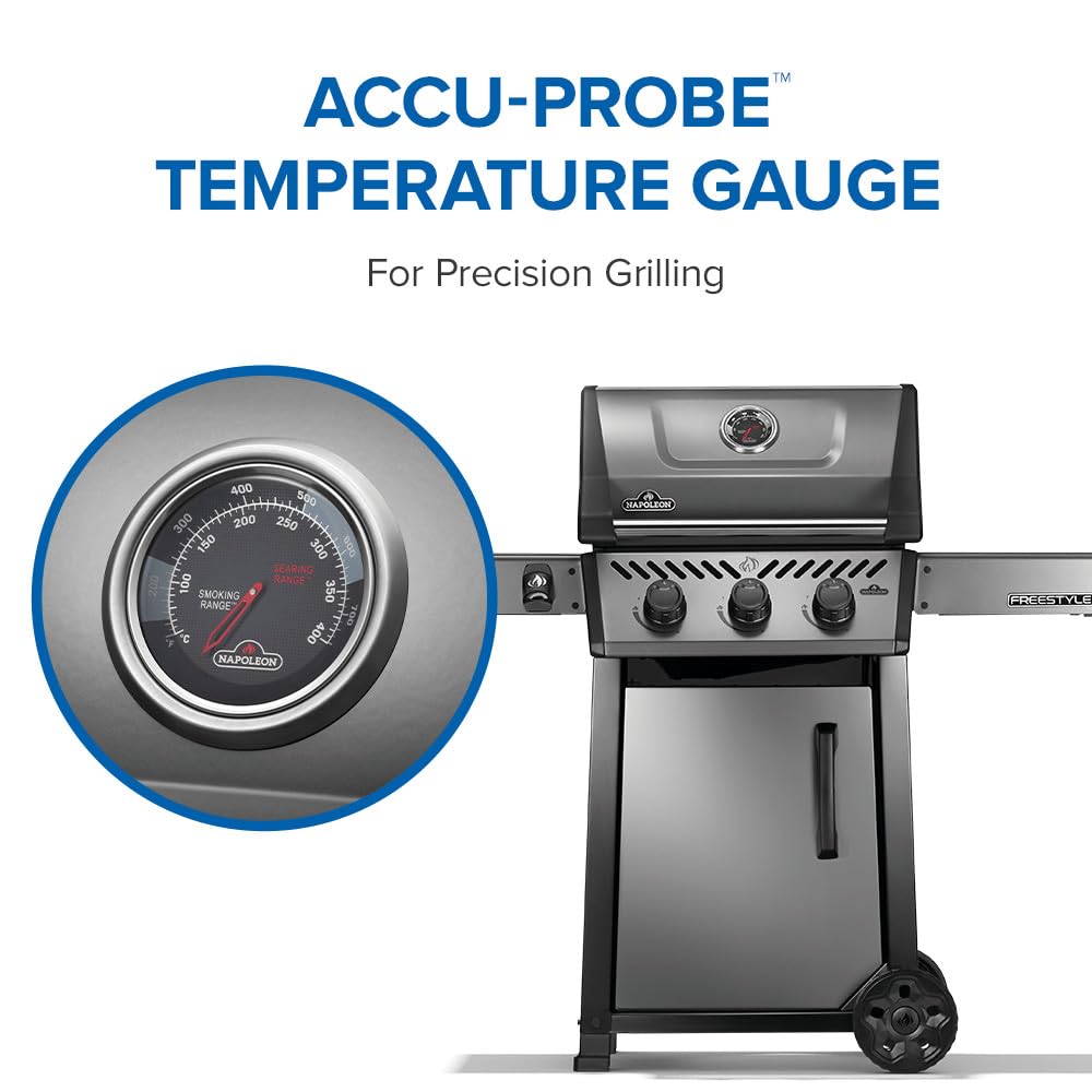 Napoleon Freestyle 365 Propane Gas Outdoor Grill, Graphite Grey – 3-Burner BBQ with Stainless Steel Cooking Grates 11 Napoleon Freestyle 365 Propane Gas Outdoor Grill, Graphite Grey – 3-Burner BBQ with Stainless Steel Cooking Grates