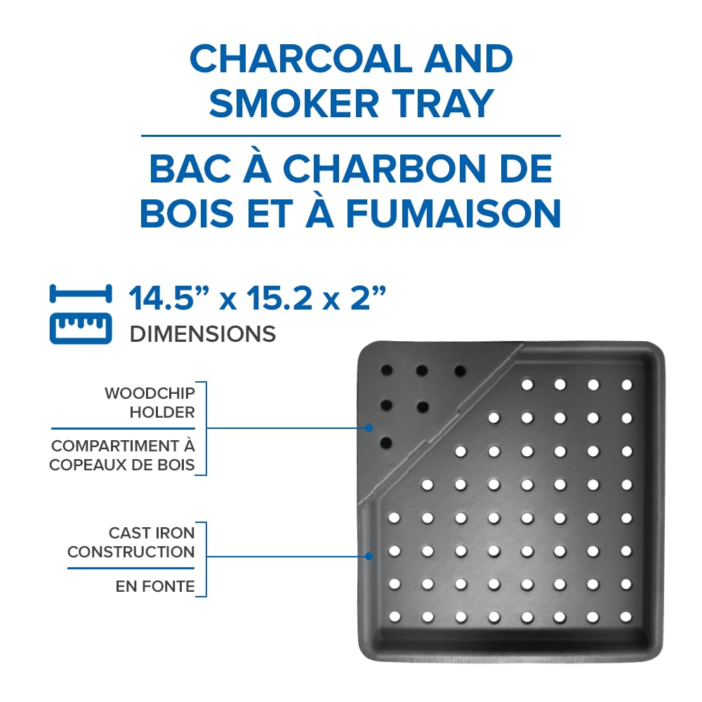 Napoleon Cast Iron Charcoal and Smoker Tray – Fits Most Napoleon Grills