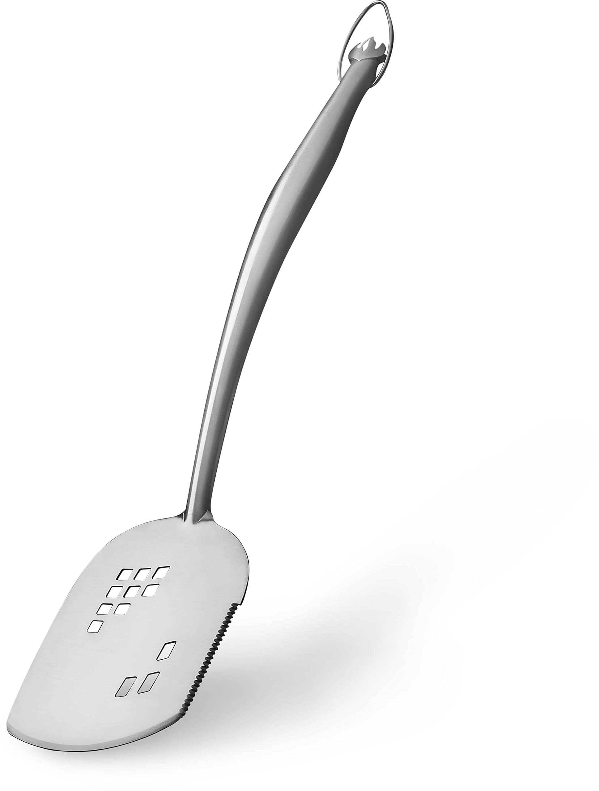 Napoleon PRO Spatula - Stainless Steel, Oversized Head, Integrated Bottle Opener, Serrated Edge for Slicing and Trimming