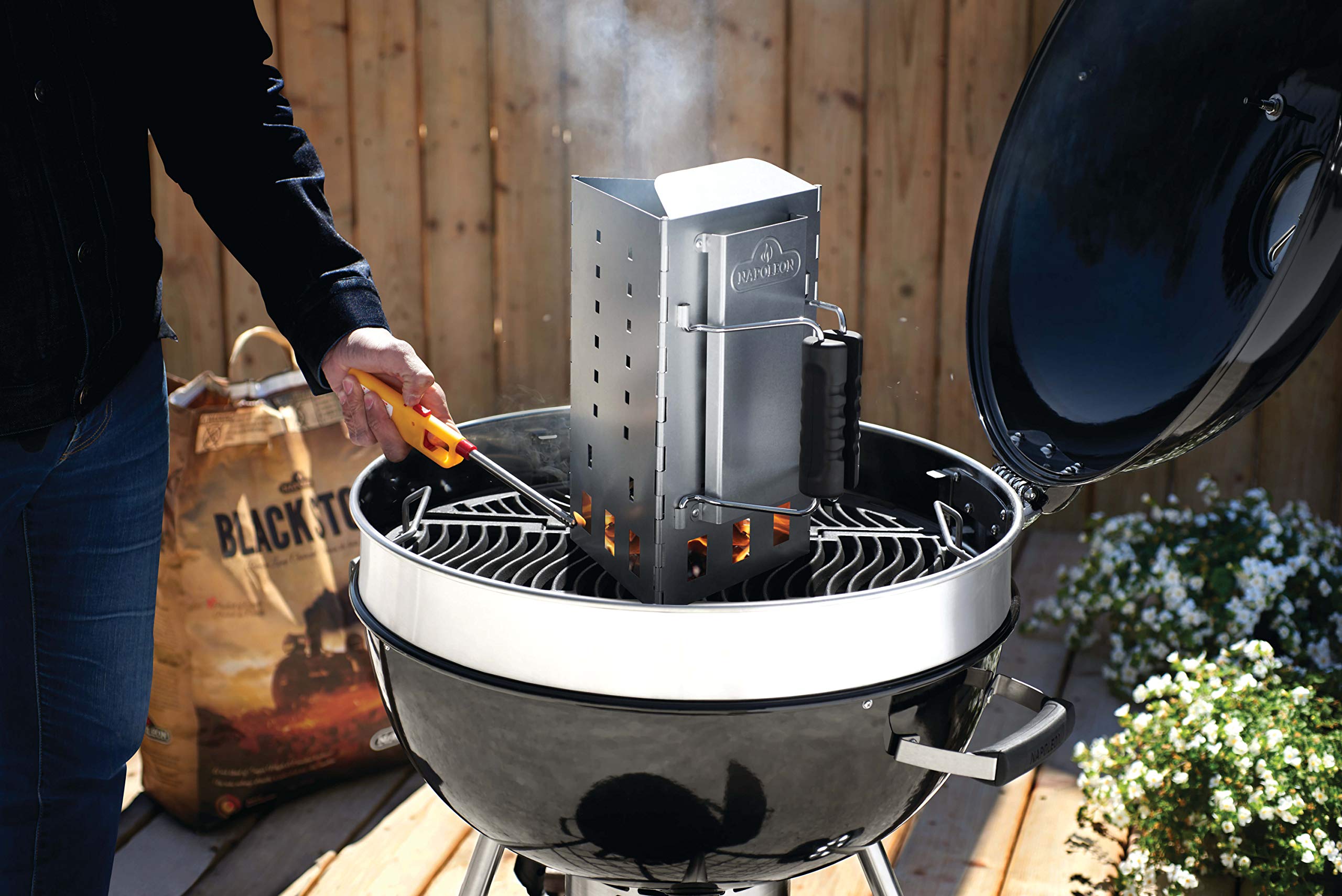 Napoleon JETFIRE Charcoal Chimney Starter – Stainless Steel, Collapsable, Quick Light 3 Napoleon JETFIRE Charcoal Chimney Starter – Stainless Steel, Collapsable, Quick Light