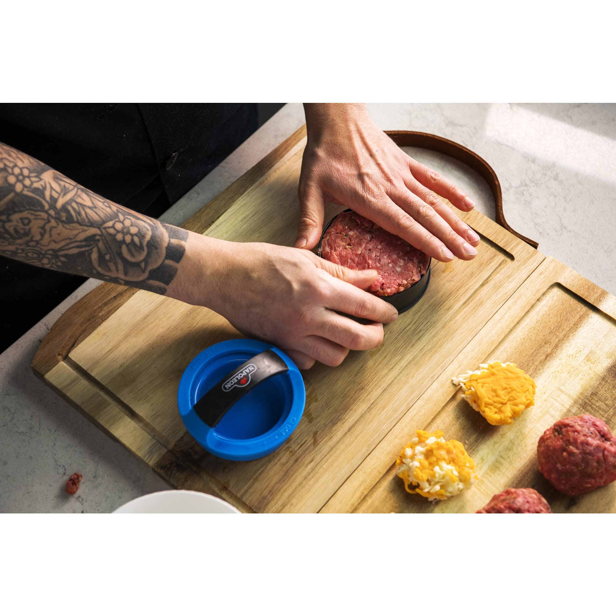 Napoleon Gourmet Burger Press Kit - Hamburger and Slide Press, Stuffed Burgers, Dishwasher Safe 6 Napoleon Gourmet Burger Press Kit - Hamburger and Slide Press, Stuffed Burgers, Dishwasher Safe
