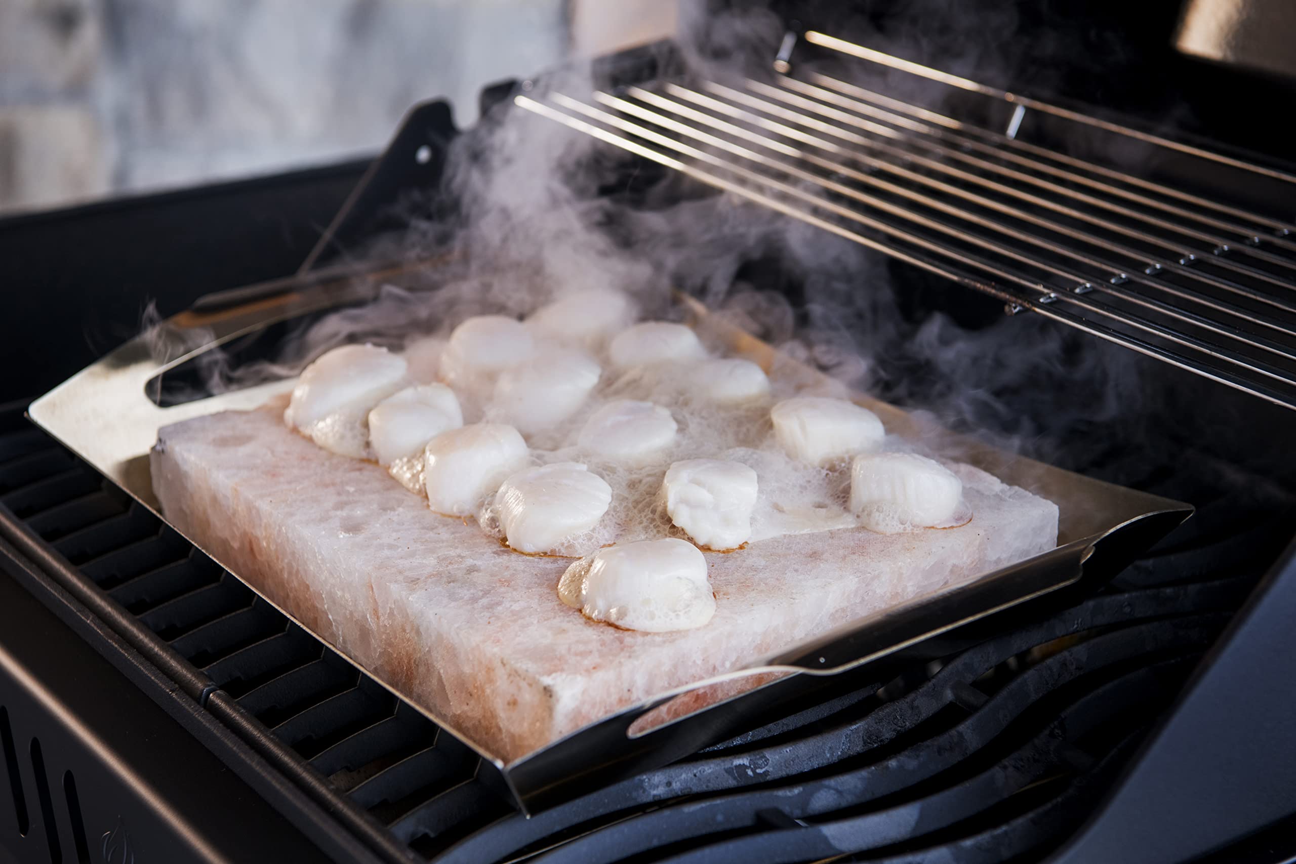 Napoleon 70025 Himalayan Salt Block with Stainless Steel Topper Grill Accessory, Multi 4 Napoleon 70025 Himalayan Salt Block with Stainless Steel Topper Grill Accessory, Multi