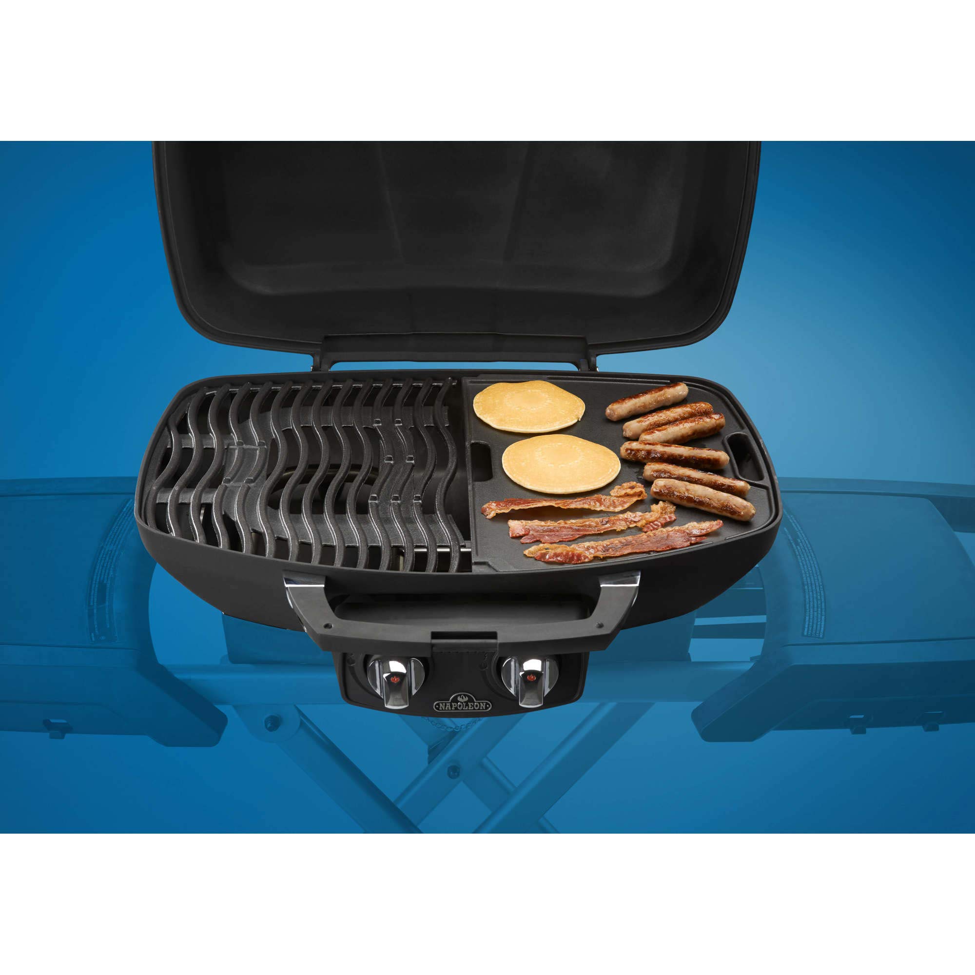 Napoleon Cast Iron Reversible Griddle - Fits All TravelQ 285 Series Portable Grills, Non-Stick, Carry Handle
