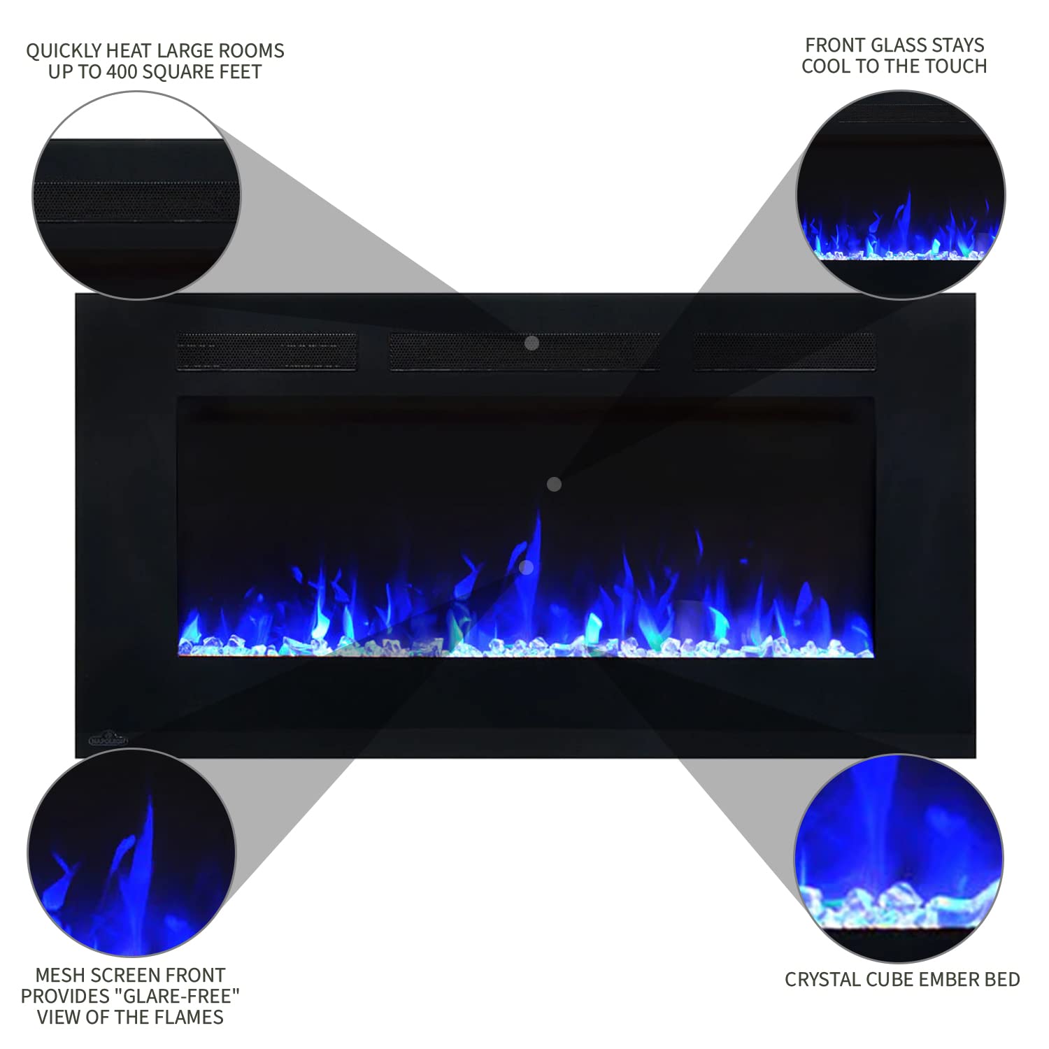 Napoleon Allure 42 inch Wall Mount Electric Fireplace - Black, NEFL42FH 7 Napoleon Allure 42 inch Wall Mount Electric Fireplace - Black, NEFL42FH