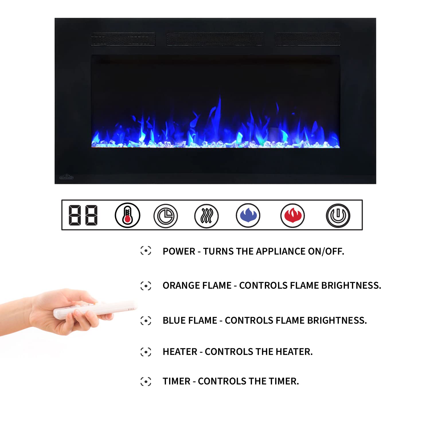 Napoleon Allure 42 inch Wall Mount Electric Fireplace - Black, NEFL42FH 9 Napoleon Allure 42 inch Wall Mount Electric Fireplace - Black, NEFL42FH