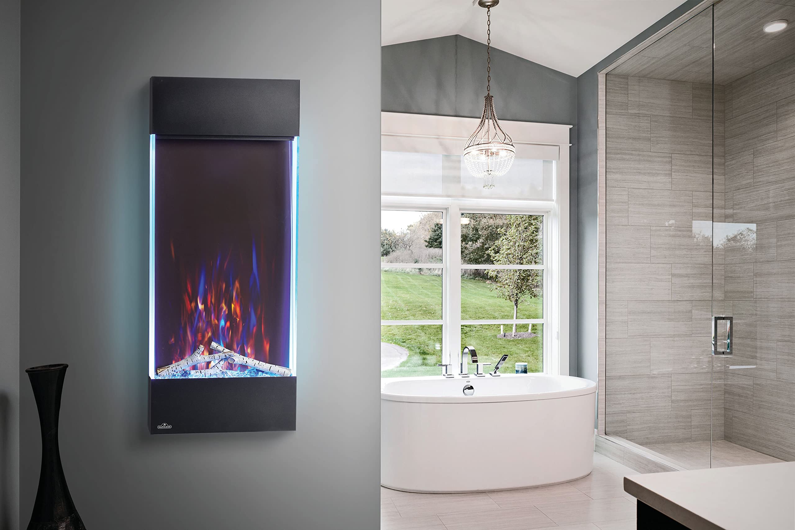 Napoleon Allure 38 inch Vertical Wall Mount Electric Fireplace - Black, NEFVC38H