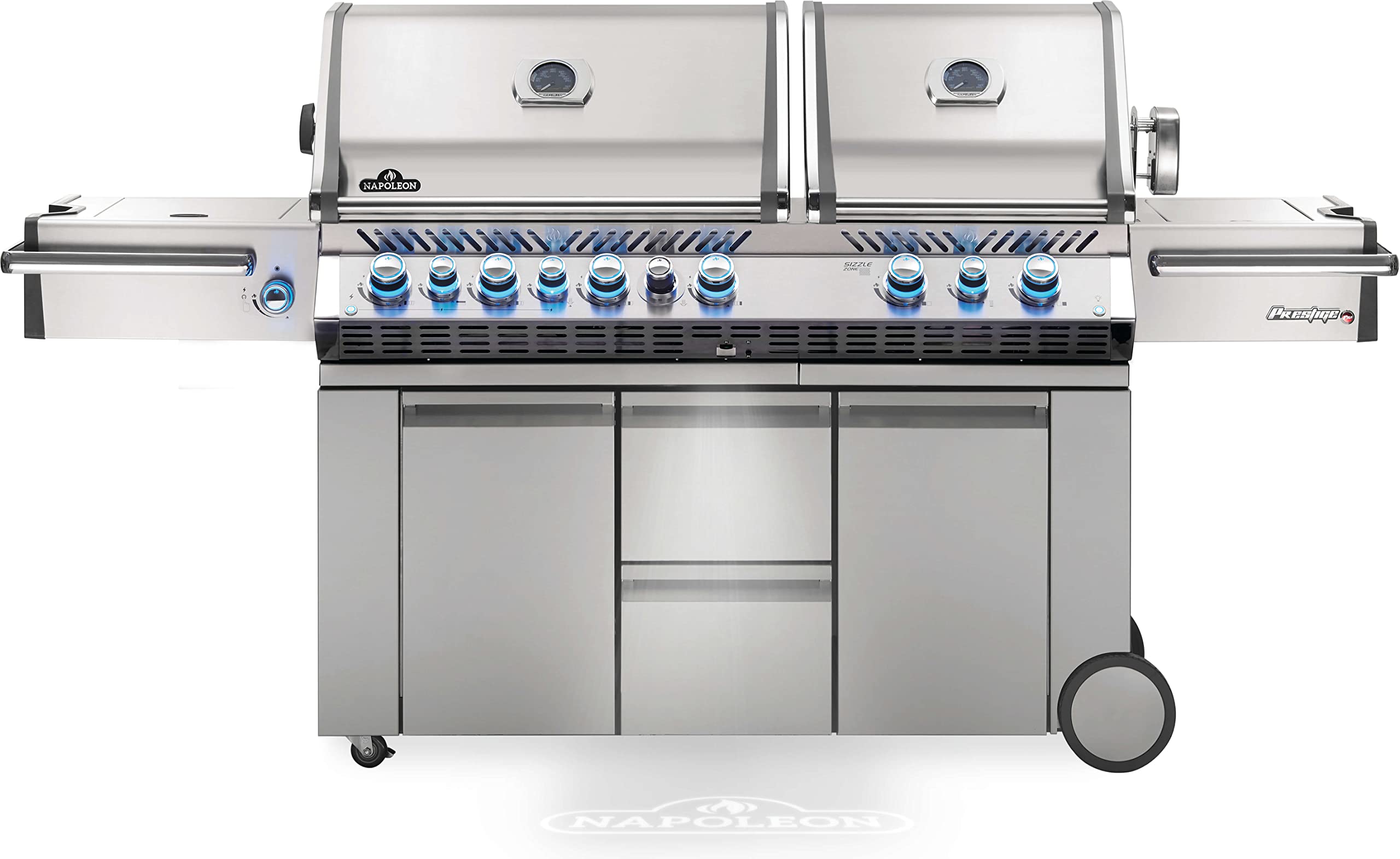 Napoleon PRO825RSBIPSS-3 Prestige PRO 825 RSBI Propane Gas Grill, sq.in. + Infrared Rear & Bottom Range Burner, Stainless Steel