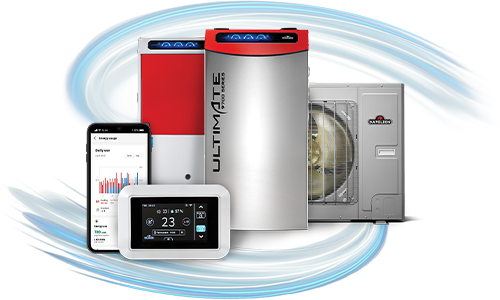 HVAC hybrid heating army with swirl